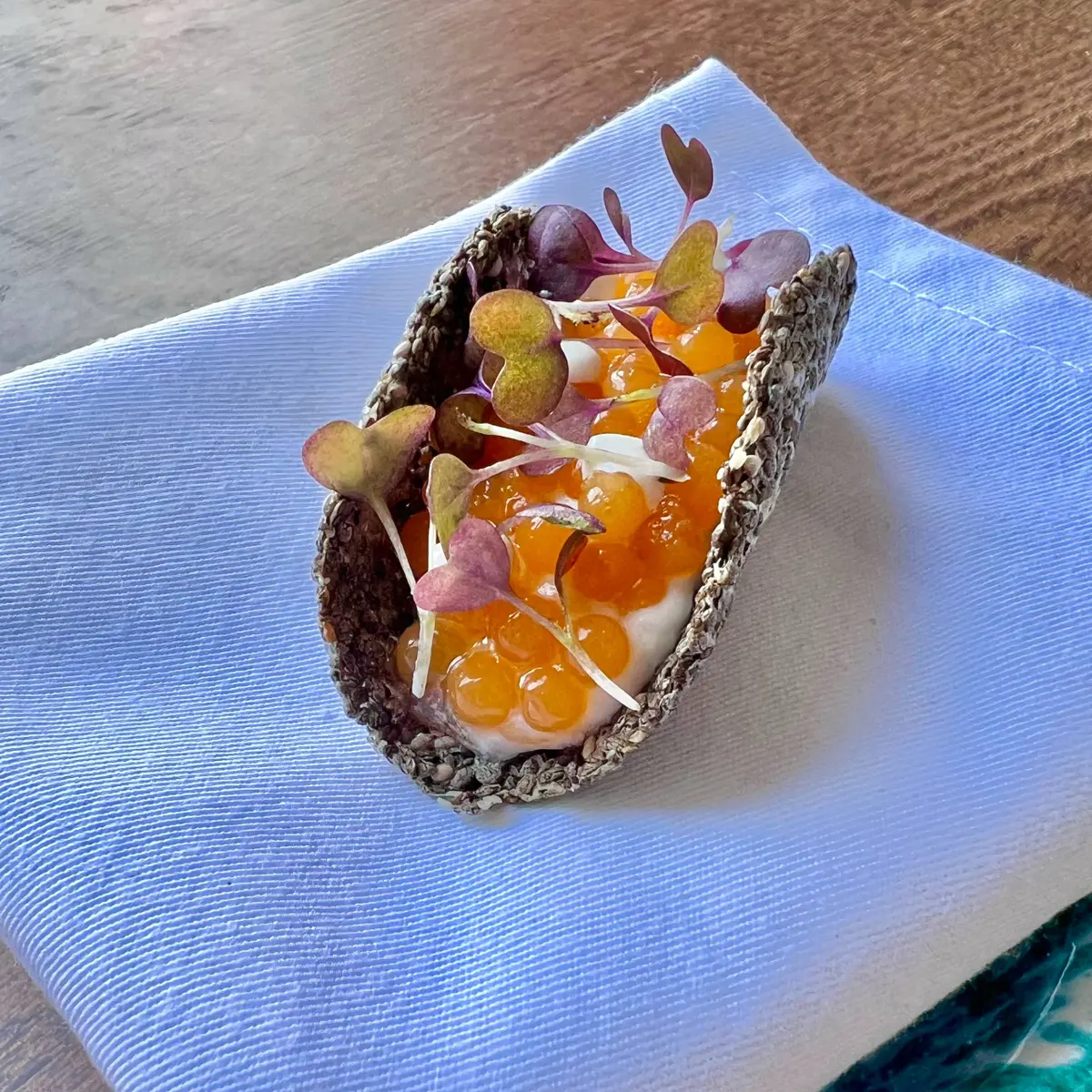 creation thumb for Chia Seed Pod with Apricot Caviar