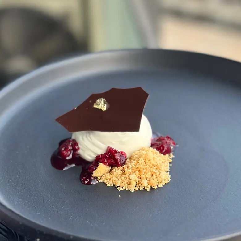 creation thumb for Whipped Vanilla Panna cotta with Macerated Cherry
