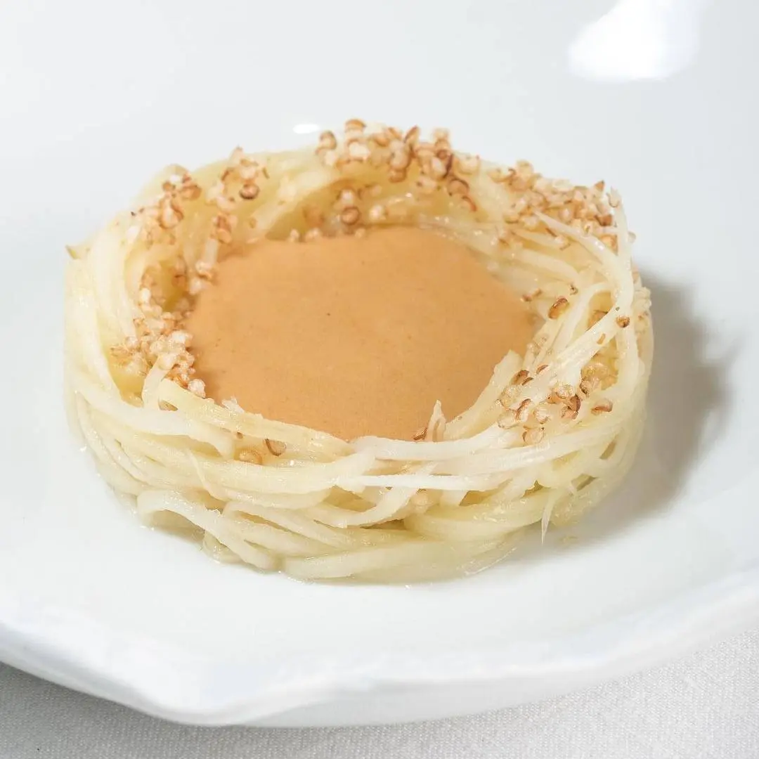 creation thumb for Parsnip with 'Tot de Poble' and fermented cabbage cream