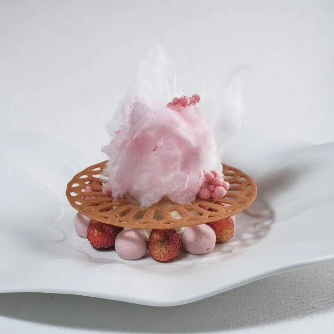 creation thumb for Canals wild strawberries, ginger heart, dairy and yuzu