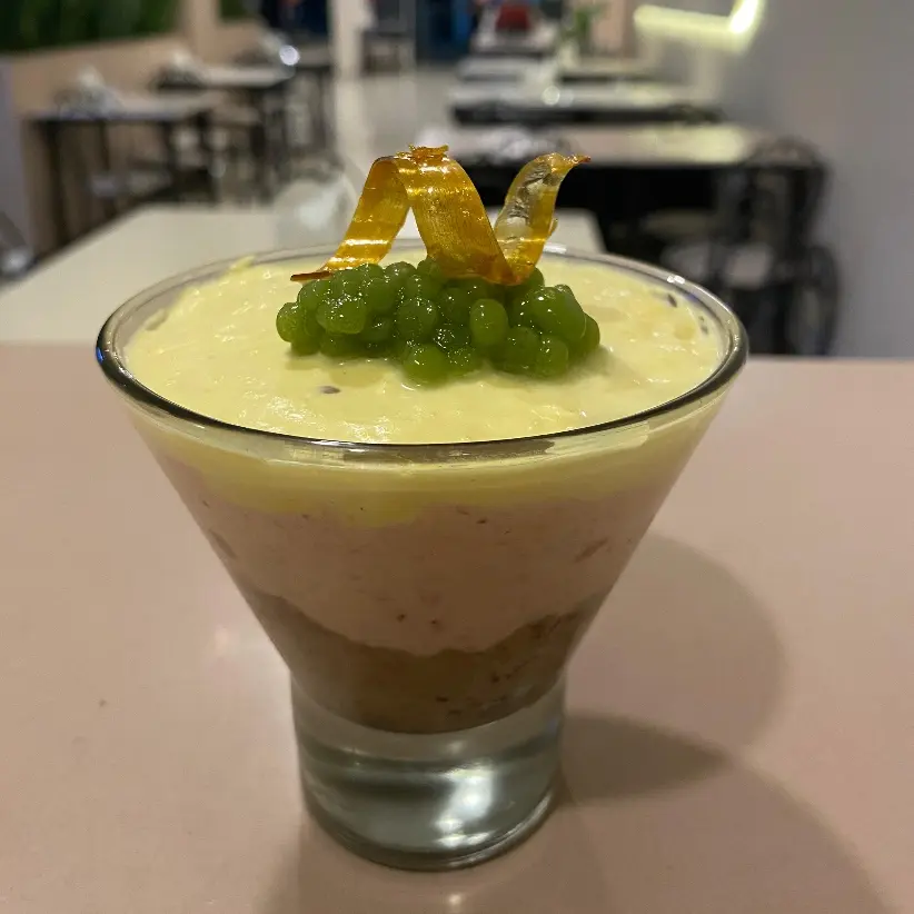 creation thumb for Triple mouse with fake mint, ginger and lemon caviar