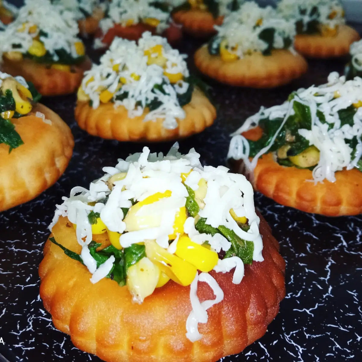 creation thumb for Spinach & Corn Canape