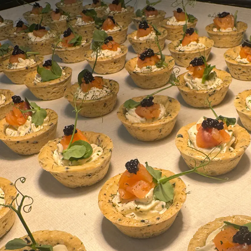 creation thumb for Rosemary-Lemon Tartlet with Chive Frischkäse, Smoked Salmon