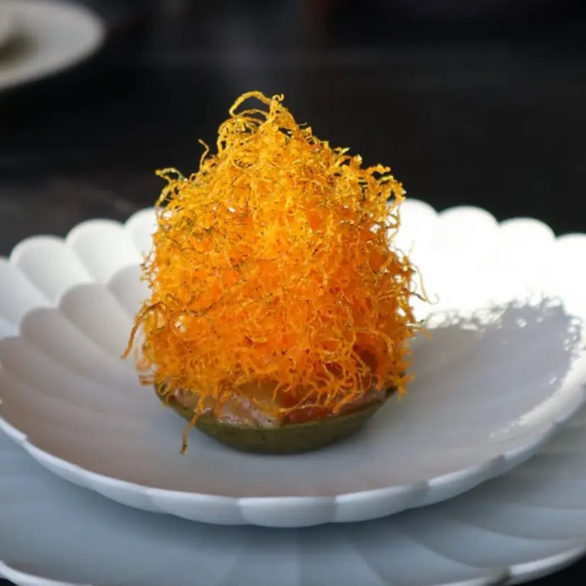 creation thumb for Green Tart with Tangerine Cream & Ponzu Jelly