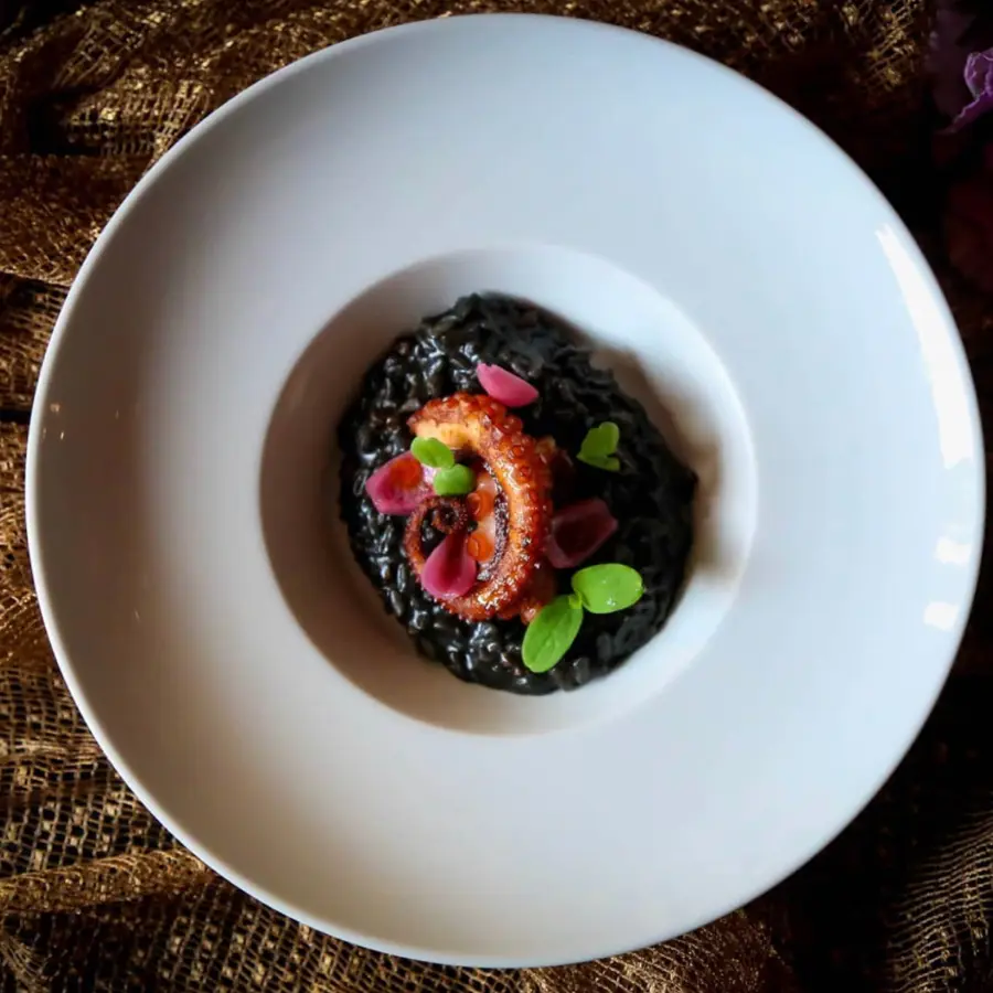 creation thumb for Squid ink Risotto, octopus and pork