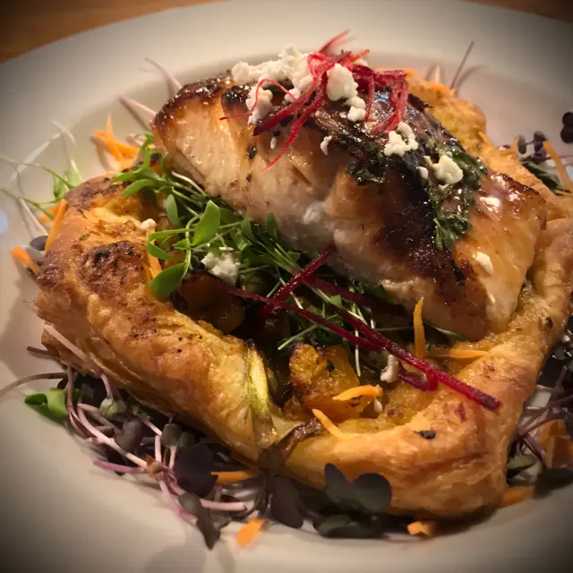 creation thumb for Curry-Süßkartoffel mit Dijon-gebratenem Lachs