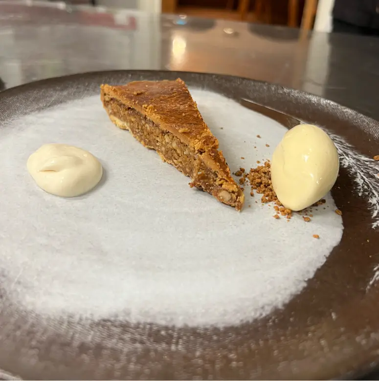 creation thumb for Caramelized Nut Tart with Vanilla ice cream and Cream