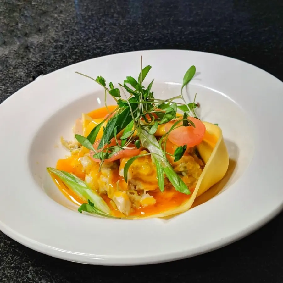 creation thumb for Smoked Haddock - Open Ravioli - Carrot & Ginger