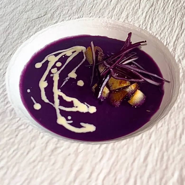 creation thumb for Red Cabbage Velouté | Modern Vegetable Soup