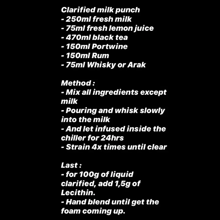 creation thumb for Recipe : The Clarified Milk Punch Air Foam