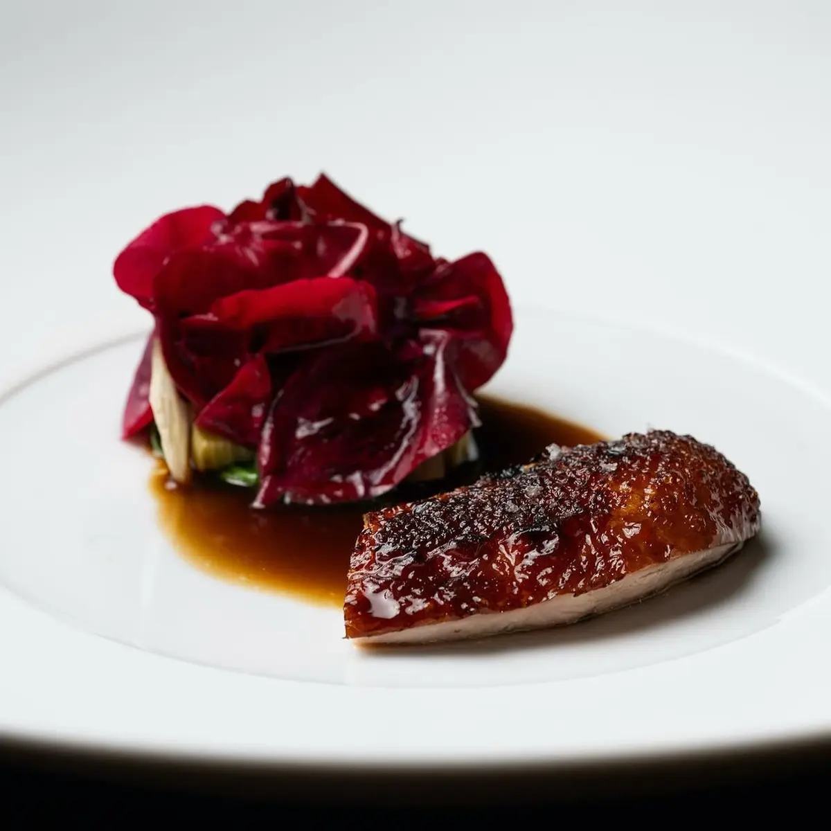 creation thumb for Wolfe Ranch Quail, Artichoke, Grilled Roses & Burnt Citrus