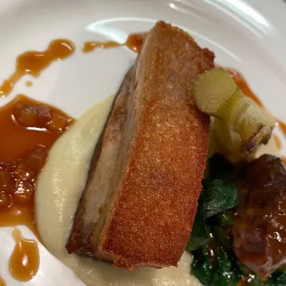 creation thumb for Salt cured and confit pork belly