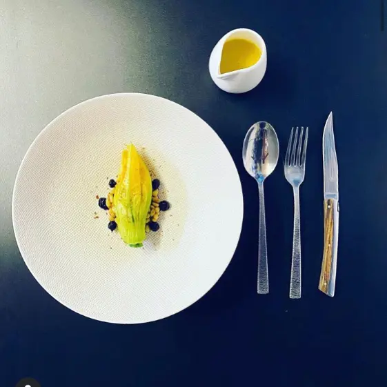 creation thumb for Zucchini/Pignotto/lacto-fermented blackcurrant