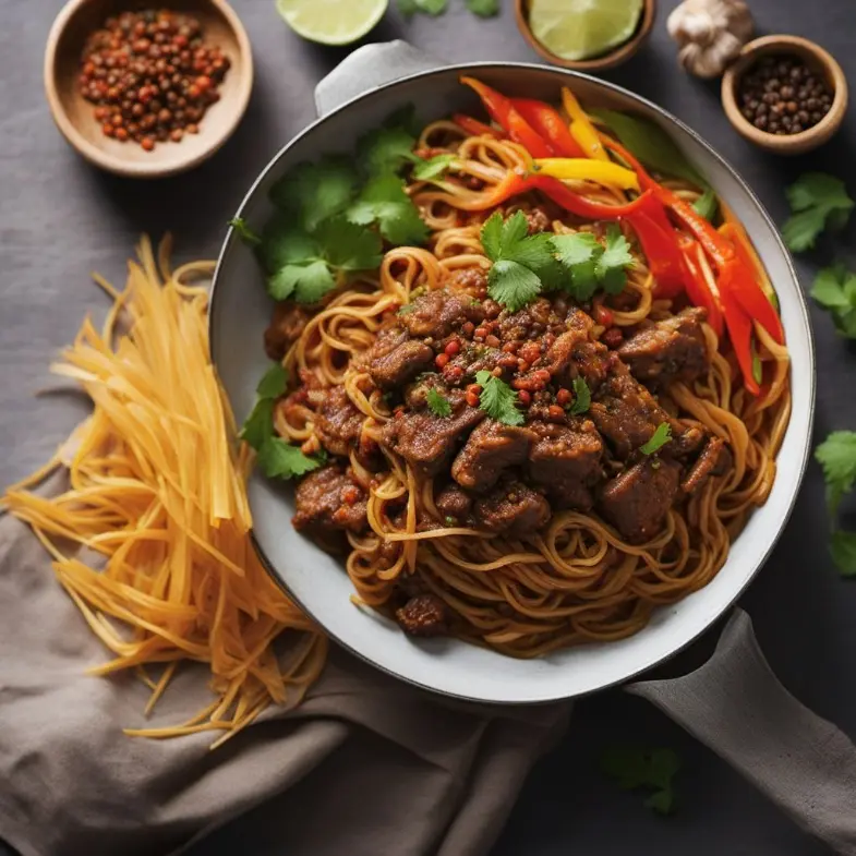 creation thumb for Chettinad Saucy Noodles with Citrus Marinated Grilled Lamb