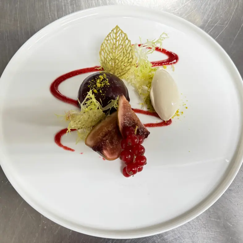 creation thumb for Duck Liver Parfait | Cassis | Pickled Figs | Miso Ice Cream