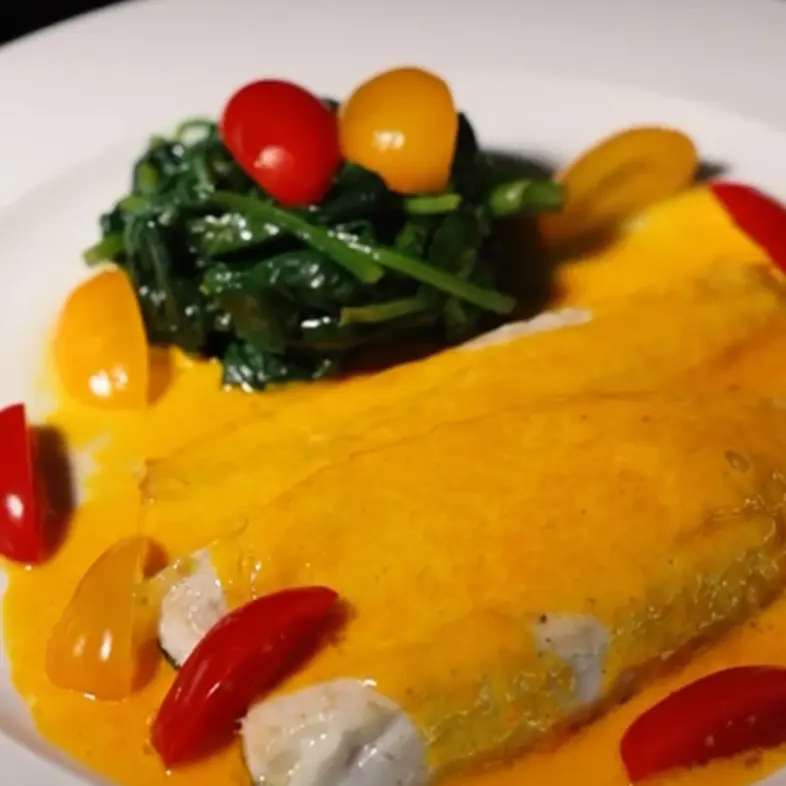 creation thumb for Sea Bass Fillets on Saffron Cream