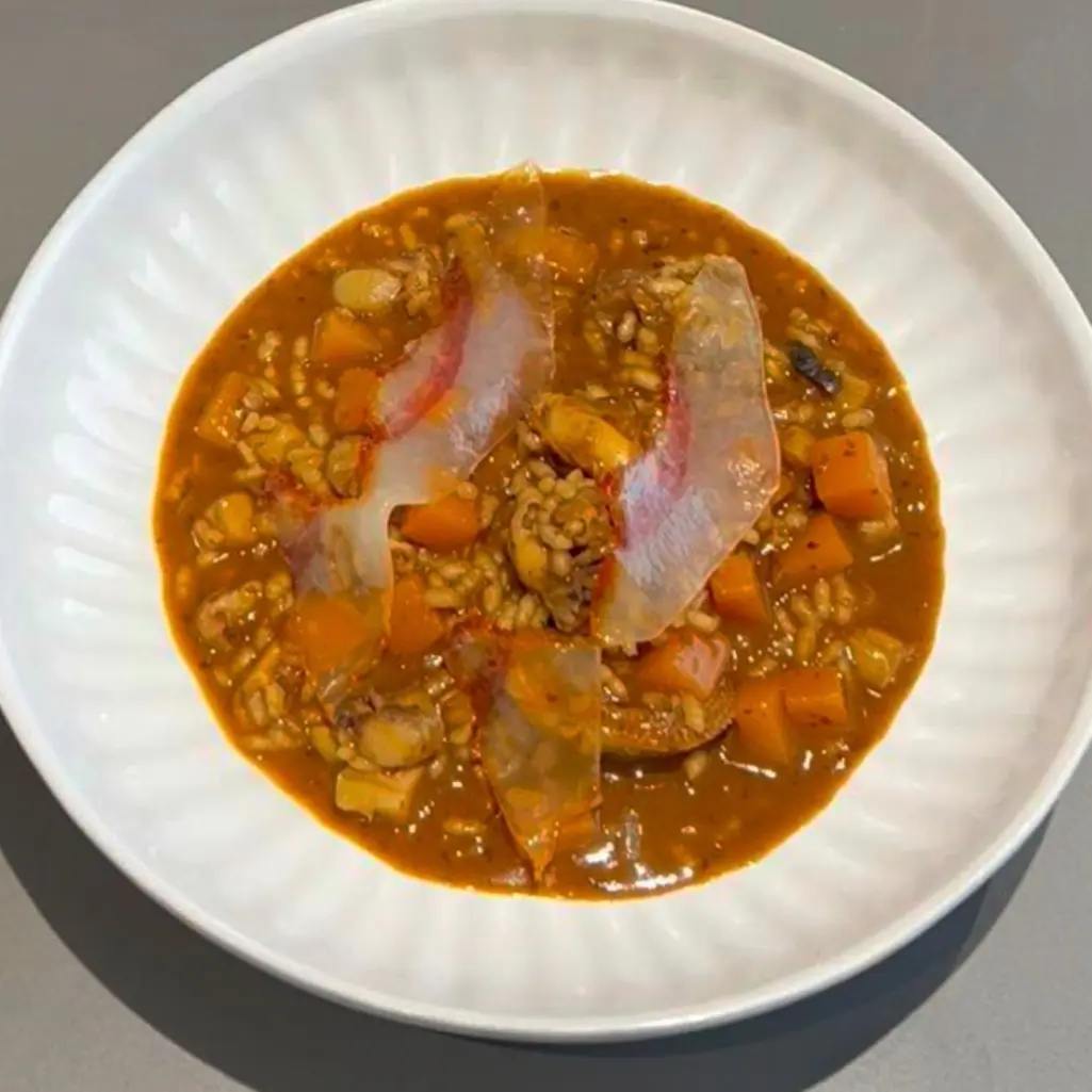 creation thumb for Creamy rice with cuttlefish, pumpkin & Iberian dewlap