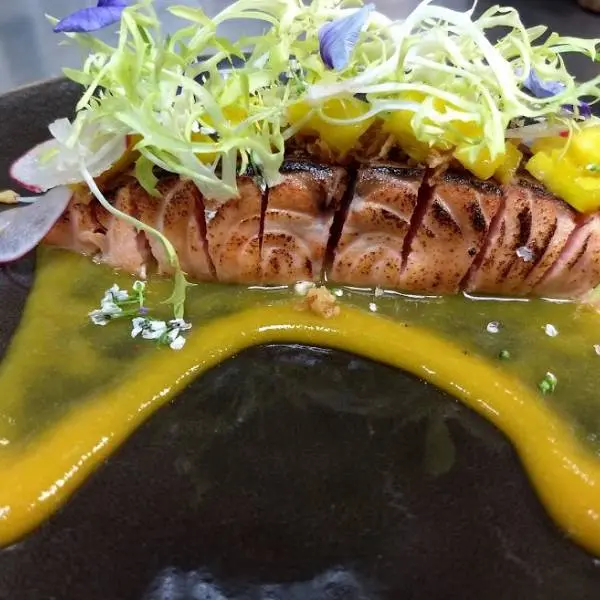creation thumb for Braised Salmon, Mango Couli !