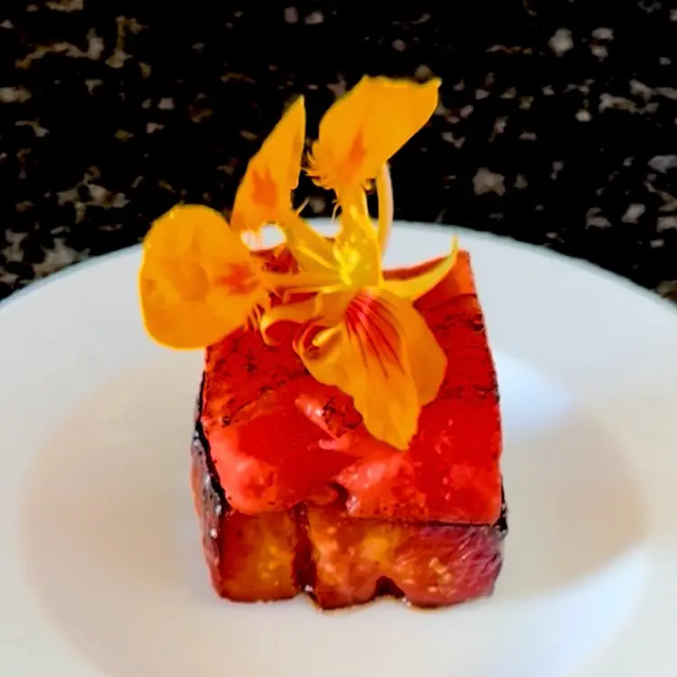 creation thumb for Smoked Watermelon & Pork Belly Tapas