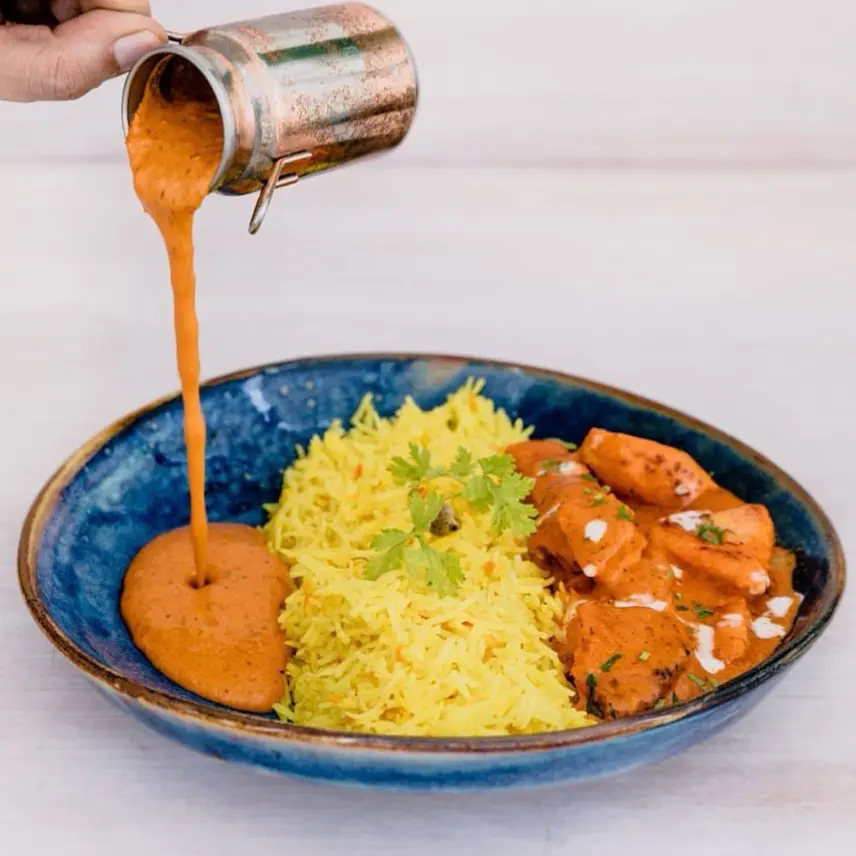 creation thumb for Butter chicken with saffron rice