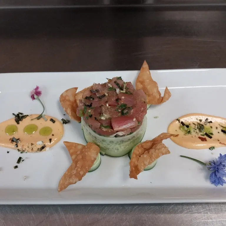 creation thumb for Ahi tower with wonton chips