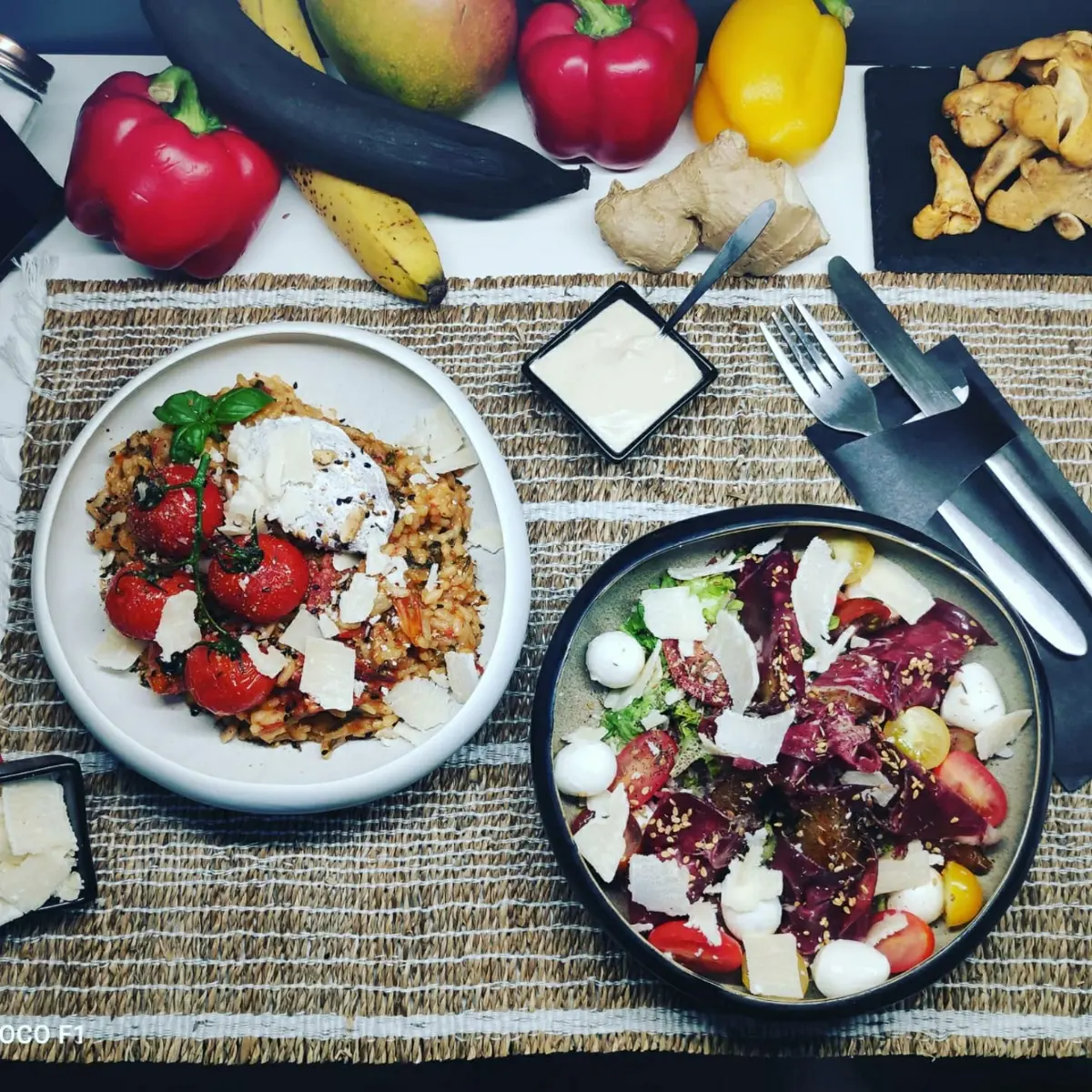 creation thumb for #Salade_Barbara 🥗🍅🧅🍐🥓 & #Risotto_Au_Chorizo 🍚🍅🥓