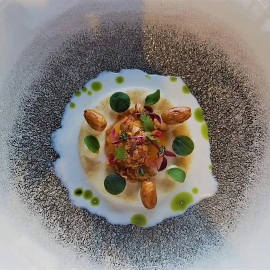 creation thumb for Egg-yolk#sweed#aged milk#garlic almond #dill