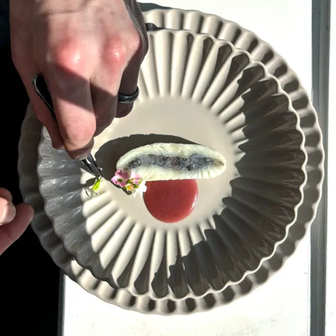 creation thumb for Norwegian Halibut with Rse and Prawn Farce