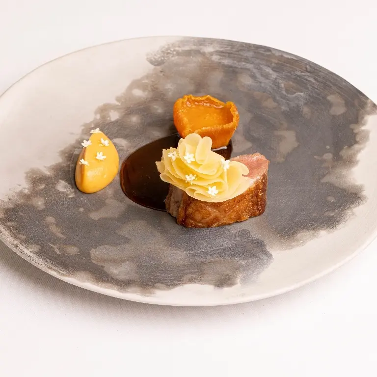 creation thumb for Lamb backstrap, Swede in 3 ways, Jerky, Puree, Pickled Ribbon