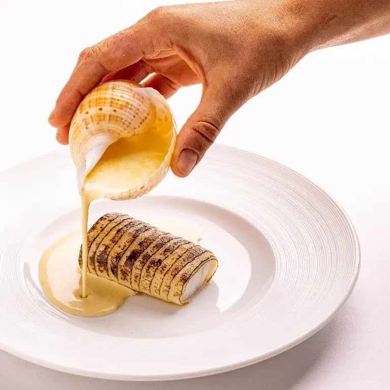 creation thumb for Coral Trout, Daikon, Smoked Burrata+Katzuobushi buerreblanc