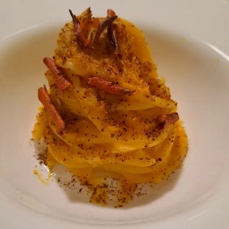 creation thumb for Spaghetti with Hokkaido Pumpkin Cream and Powder