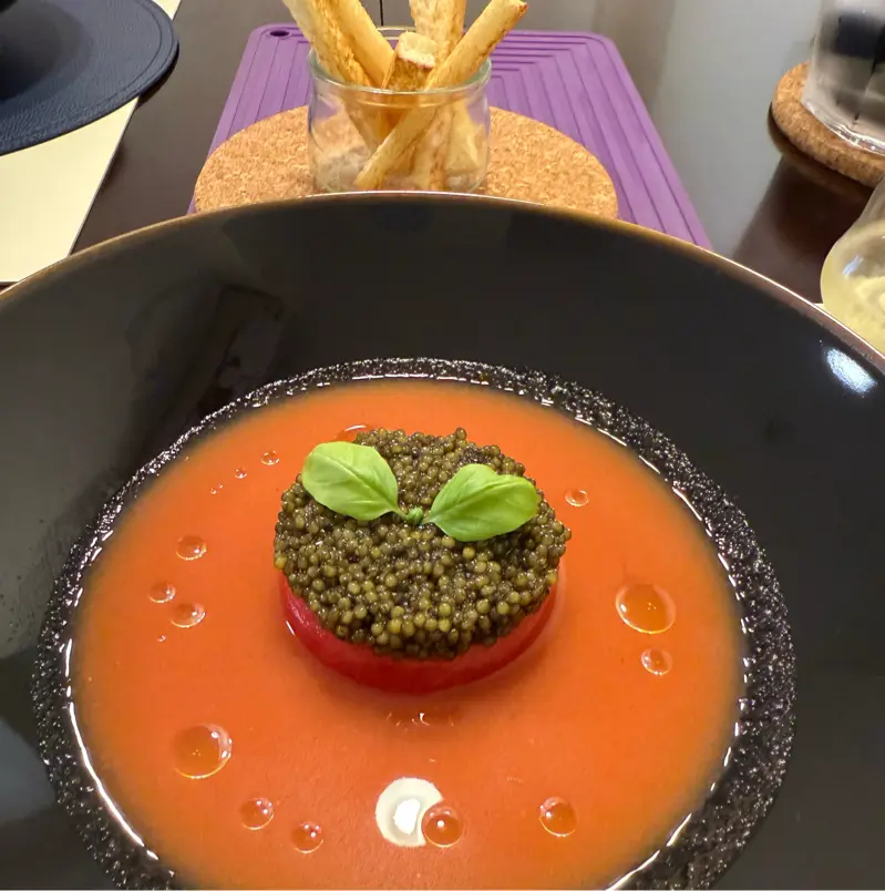 creation thumb for Gazpacho | Watermelon | Oscietra | bread stick