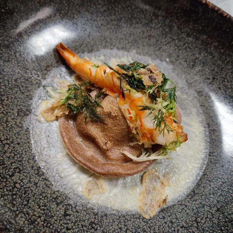 creation thumb for Zimt Ravioli, Shrimp, Chilischaum