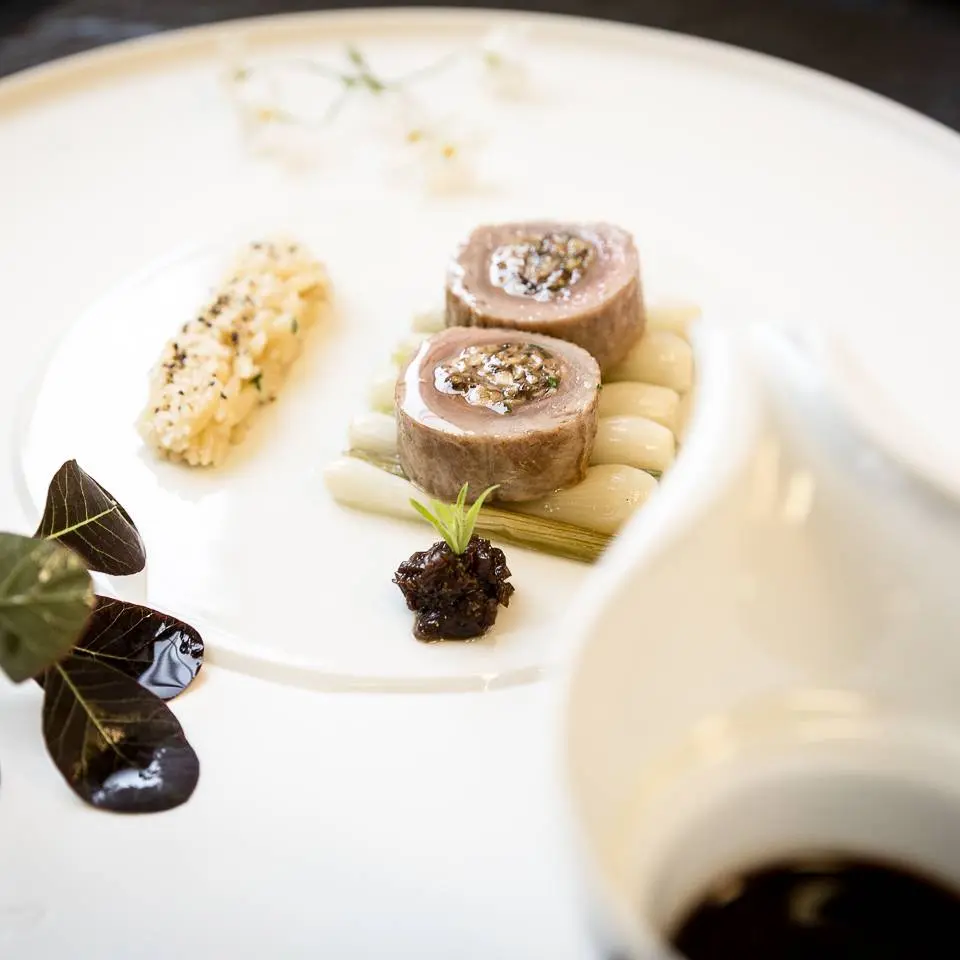 creation thumb for Veal roulade/Parma ham/Spring leeks/Risoni risotto
