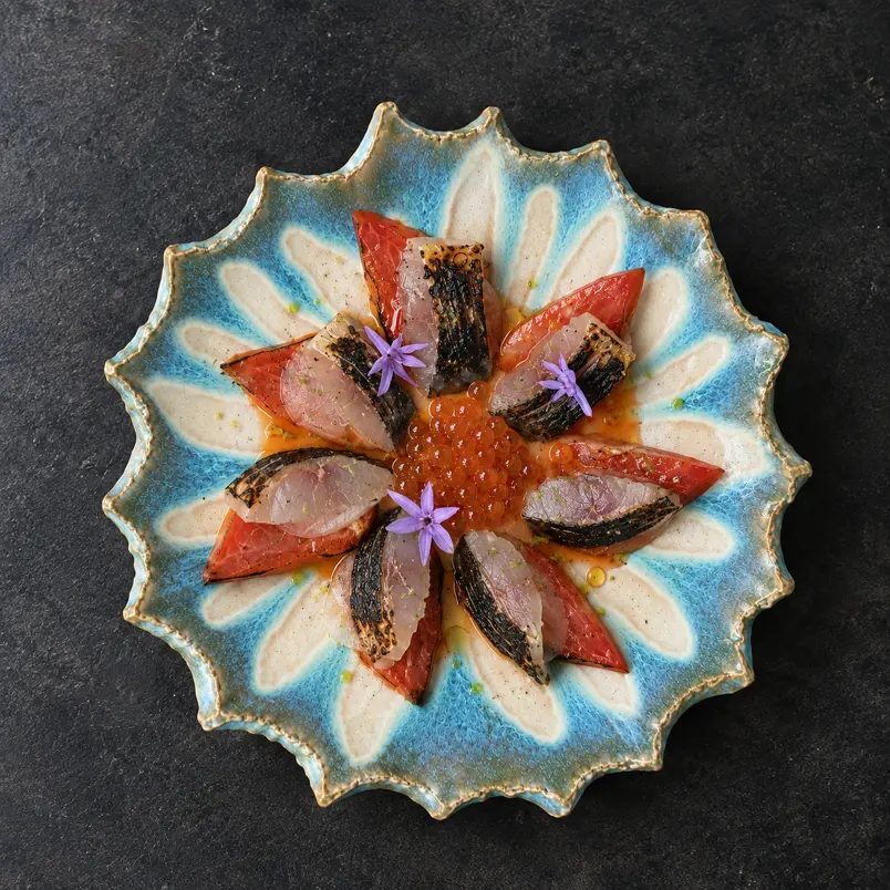 creation thumb for Maquereau Grillé, Tomates Héritage & Caviar de Saumon