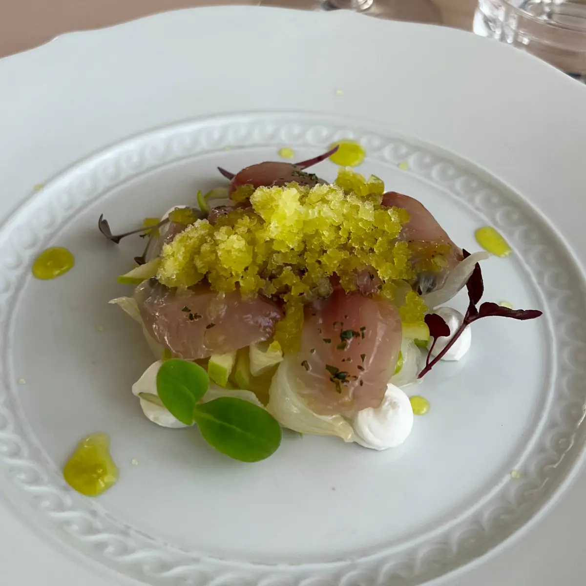 creation thumb for Cipollata: Granny Smith, Roccaverano Robiola, Mackerel