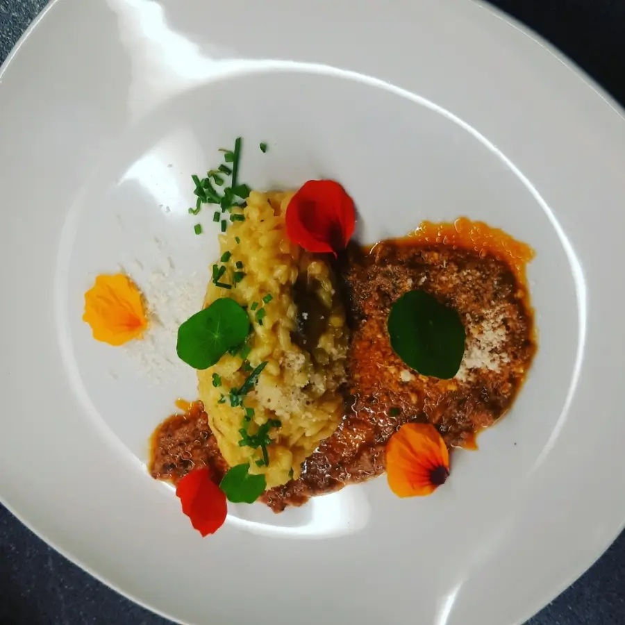 creation thumb for Risotto mit Pilzen, capuccina Kresse und rote pesto