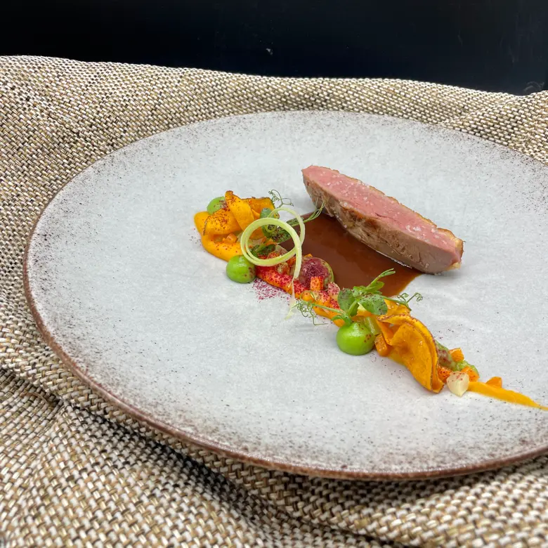 creation thumb for Duck / sweet potato / celery greens