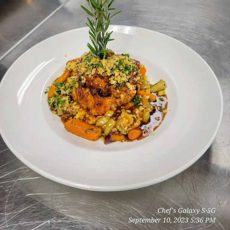 creation thumb for Ossobuco Gremolata y Saffron Risotto, Ruby Port Demi Jus Lie