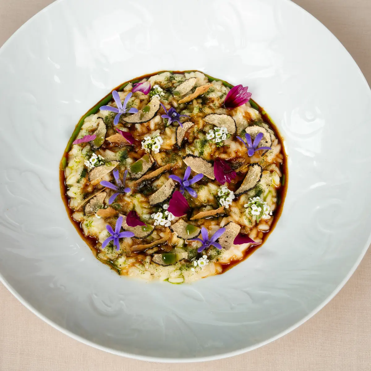 creation thumb for Truffle Risotto with Crispy Chicken Skin and Lemon