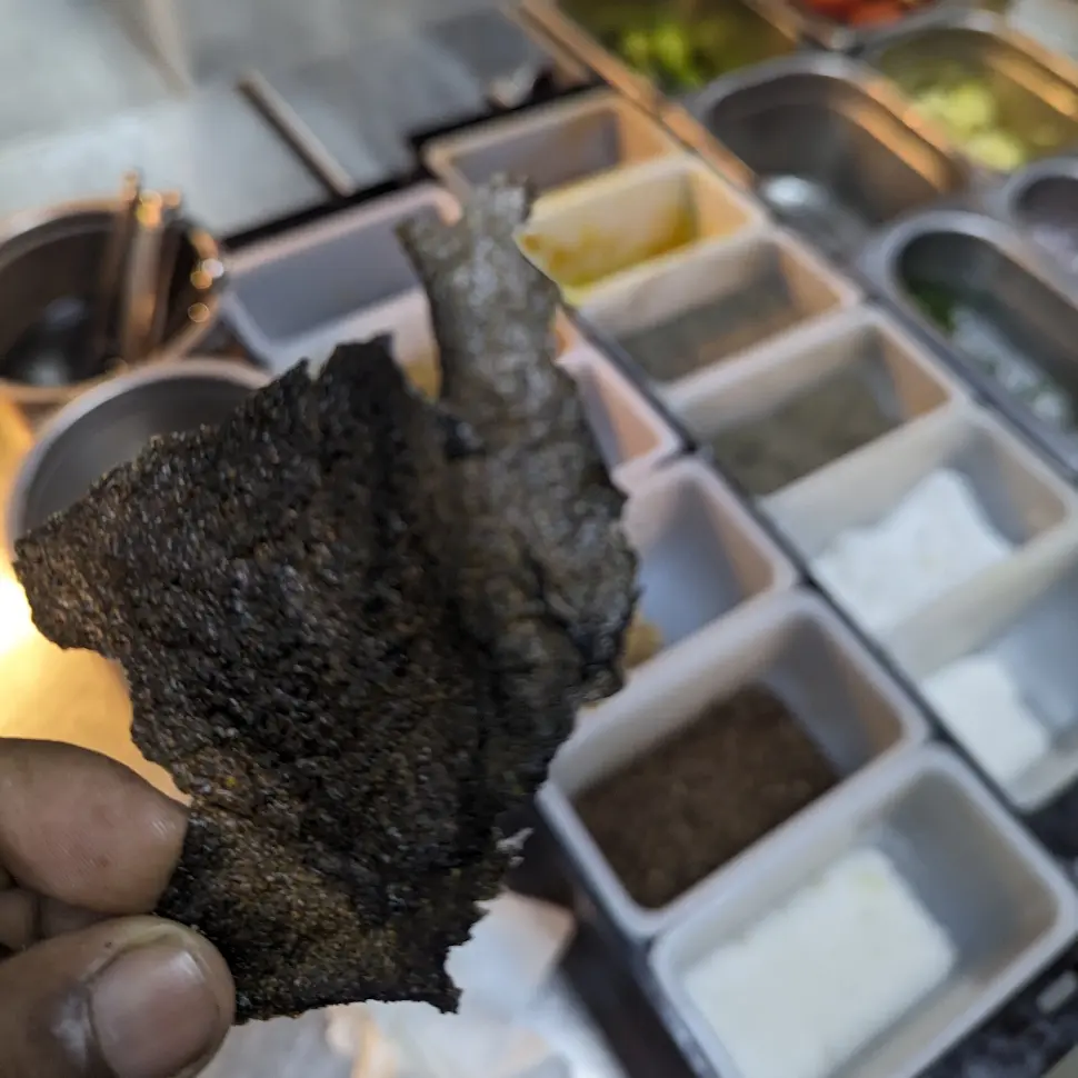 creation thumb for Charcoal polenta cracker