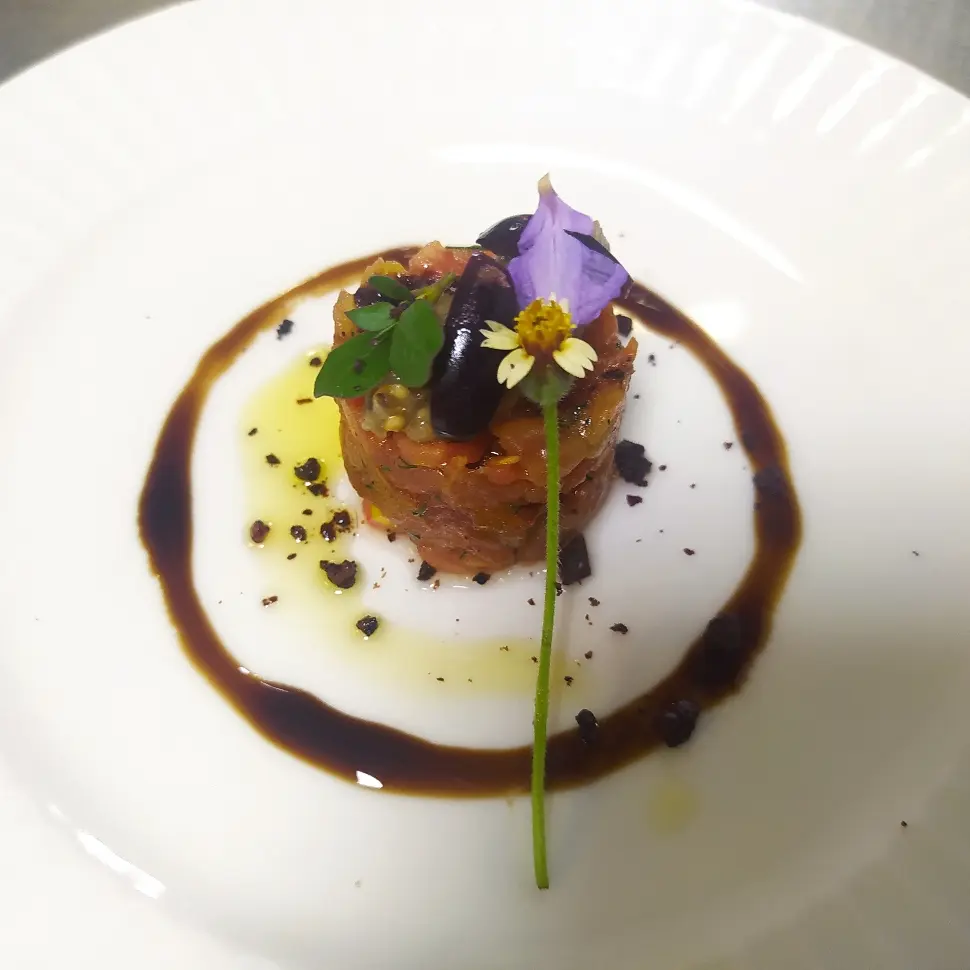 creation thumb for Tomato tartar eggplant caviar aged balsamic