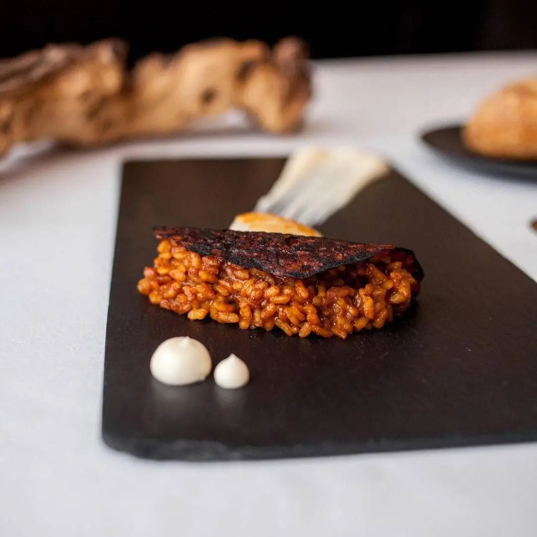 creation thumb for Arroz socarrat of Scallop and Alioli