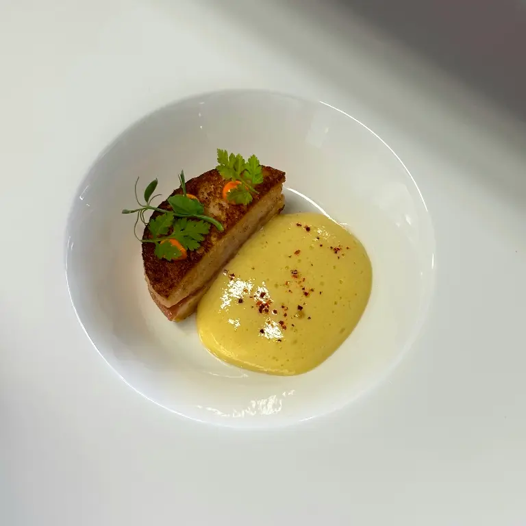 creation thumb for Shrimp En Croûte/ Yuza miso sabayon