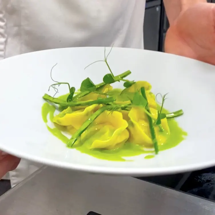 creation thumb for Ravioli with Potato and Pine Nut Filling & Basil Sauce