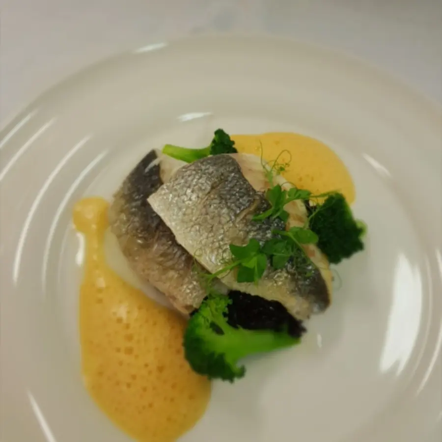 creation thumb for Wolfsbarsch, Risotto venere, Brokkoli, Chorizoschaum