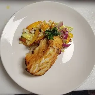 creation thumb for Pan Roasted Halibut Fish Board