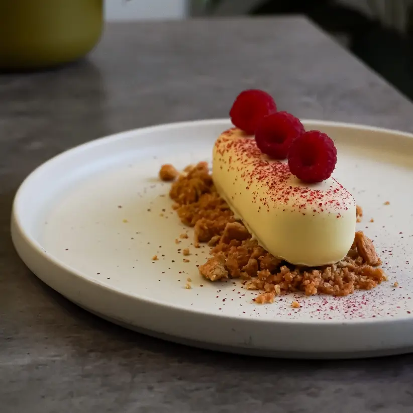 creation thumb for Lemon and Raspberry Cheesecake Covered with White Chocolate