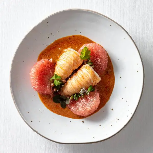 creation thumb for Australian Slipper lobster, pomelo, shreaded betal leaves with Thai chilli and herbal sauce