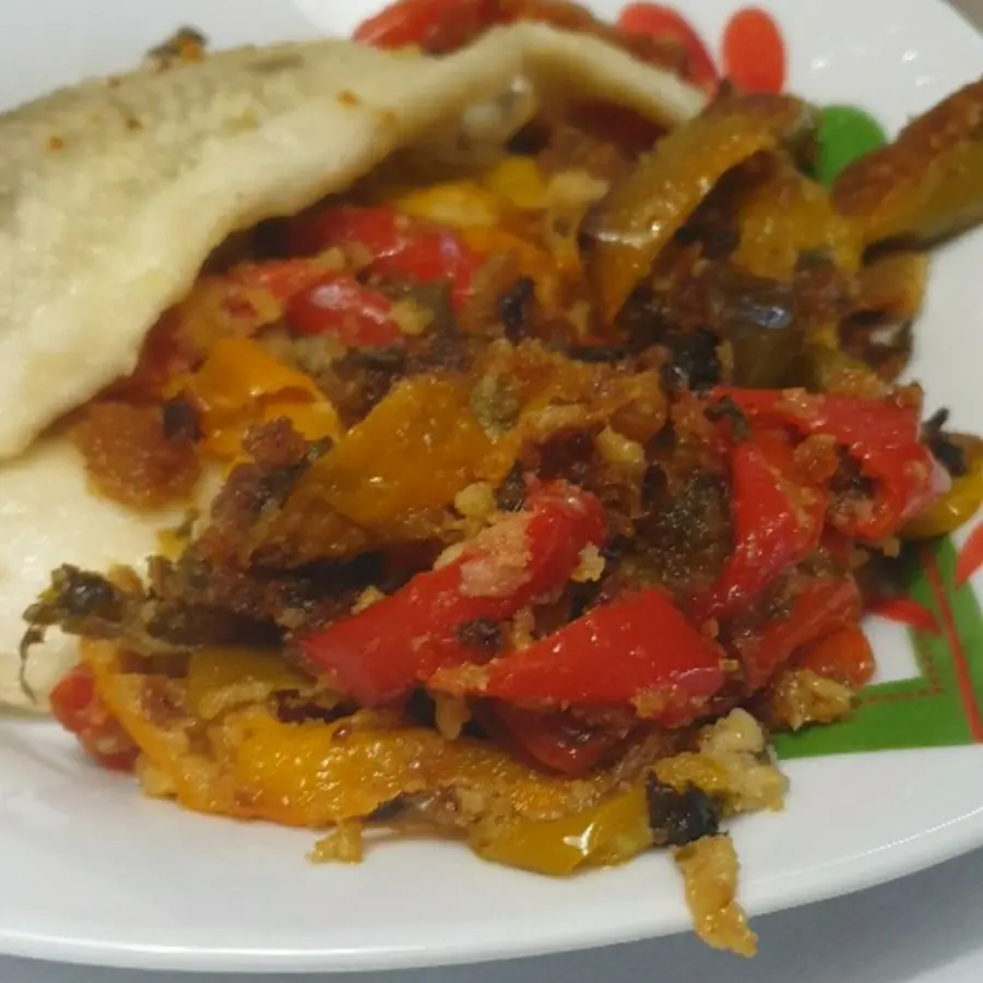 creation thumb for Fried plaice with baked peppers